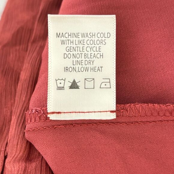 NWT Max Studio Women's Jacquard Shine Dot Cinched Waist Midi Dress Russet Small - Picture 13 of 16